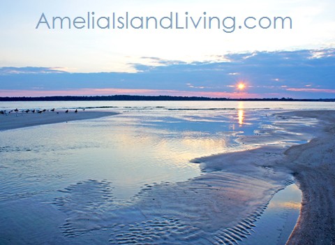 Looking Across Nassau Sound From Southern Tip of Amelia Island, Florida