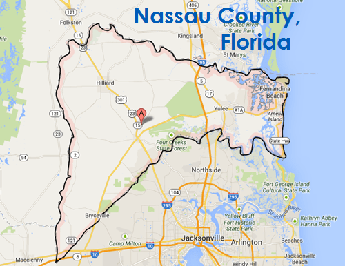 Map Nassau County Florida
