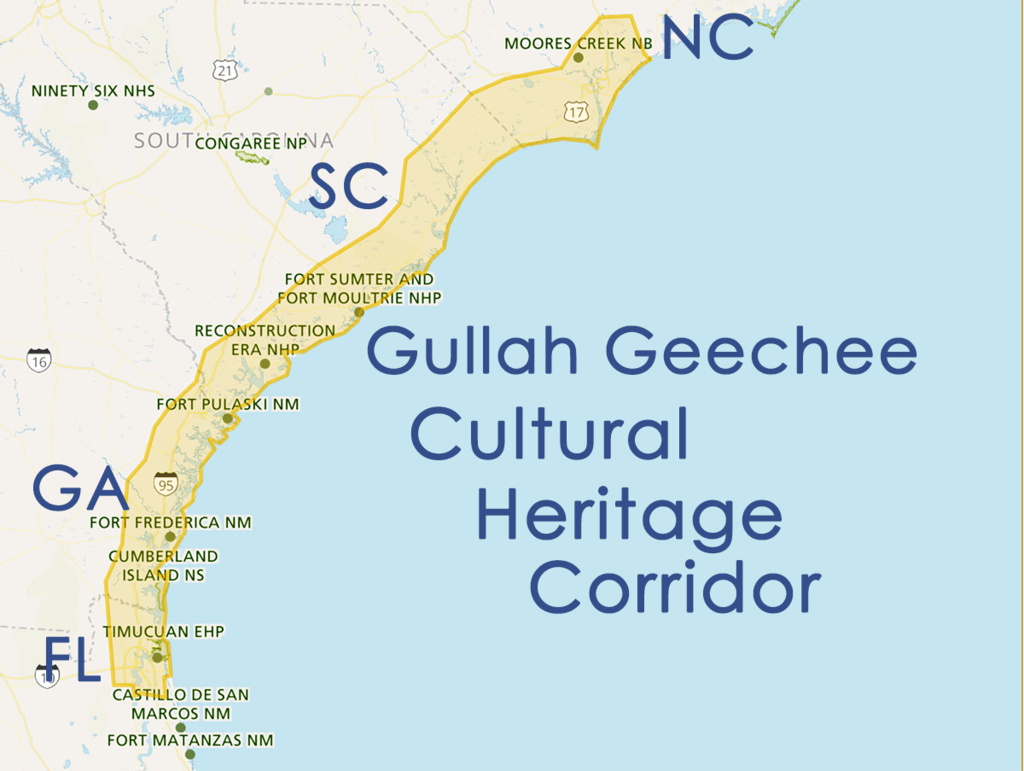 Gullah Geechee Corridor Map Atlantic Coast Southeast USA