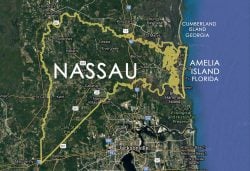 Nassau County, Florida aerial map satellite image Amelia Island Living magazine. AmeliaIslandLiving.com