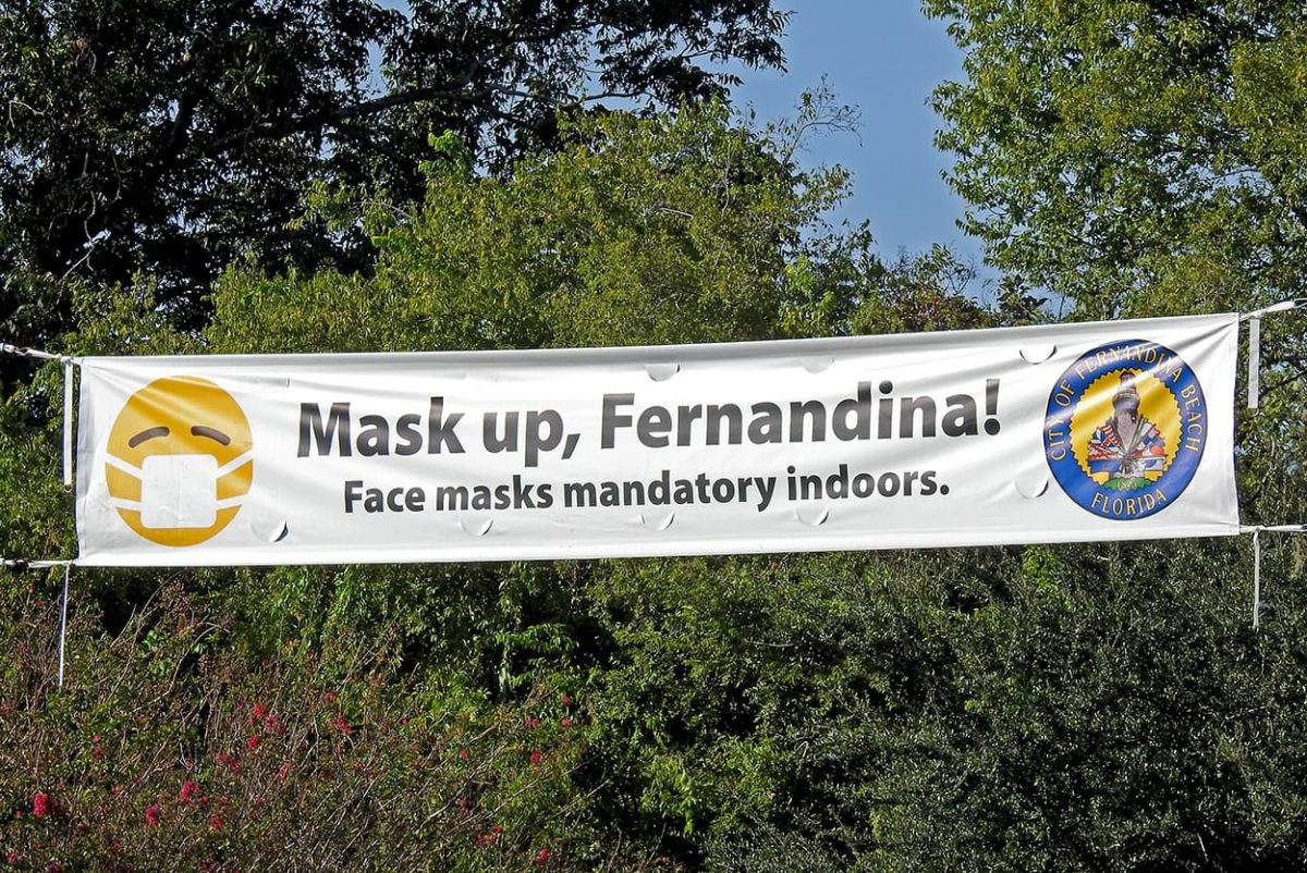 Fernandina Beach Mask Mandate Downtown Banner Amelia Island