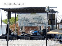 Riverfront stage, downtown Fernandina where free concerts performed during Shrimp Festival (happening this year April 29th - May 1, 2022)..