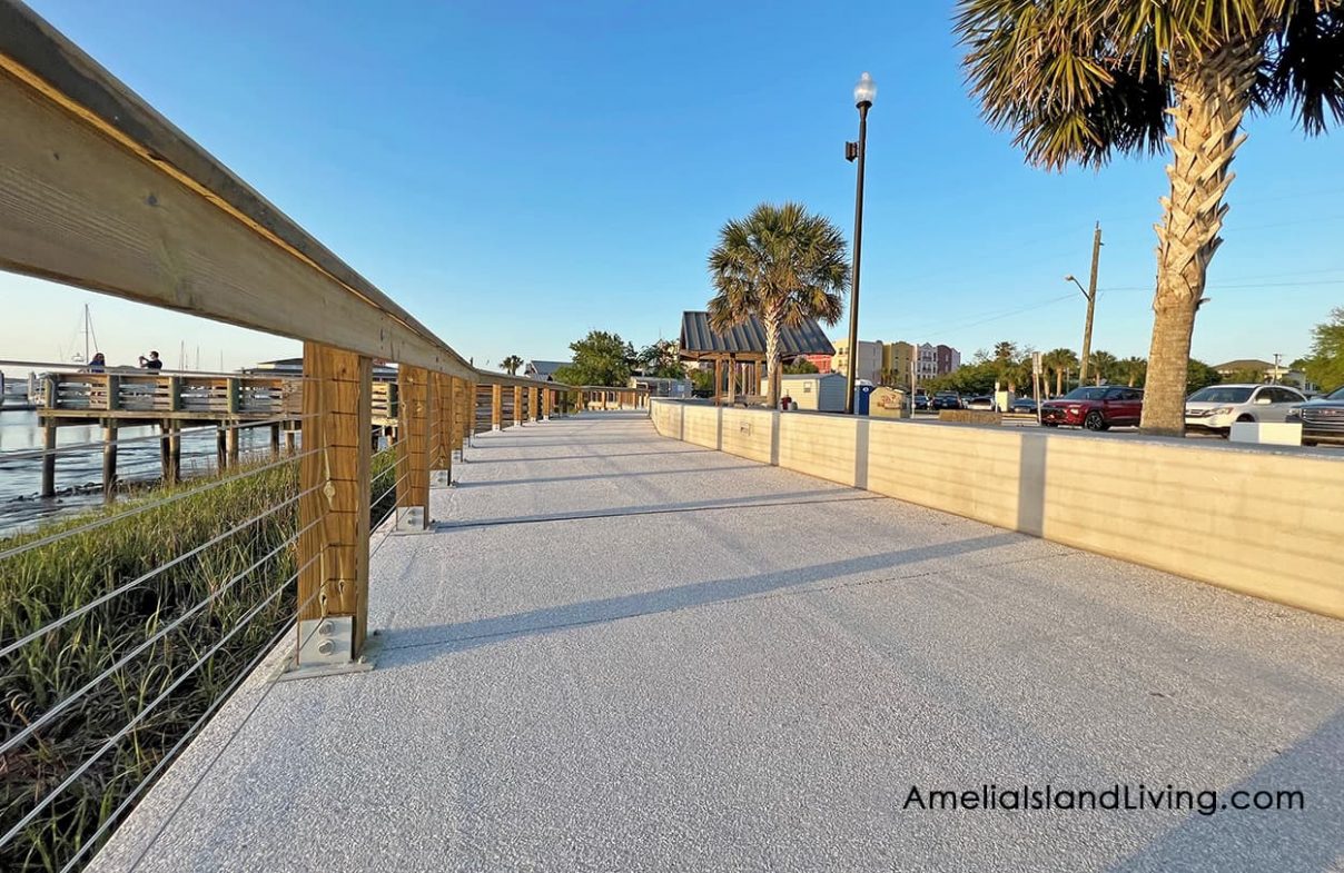 Downtown Fernandina's New River Walkway. Amelia Island Living magazine image.