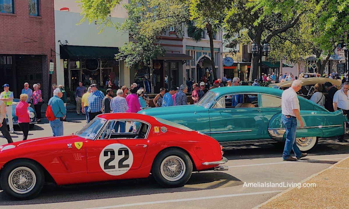 Fernandina Beach free downtown display, Amelia Concours d'Elegance collector cars. Annual March event during Reliable Carriers 8 Flags Road Tour..
