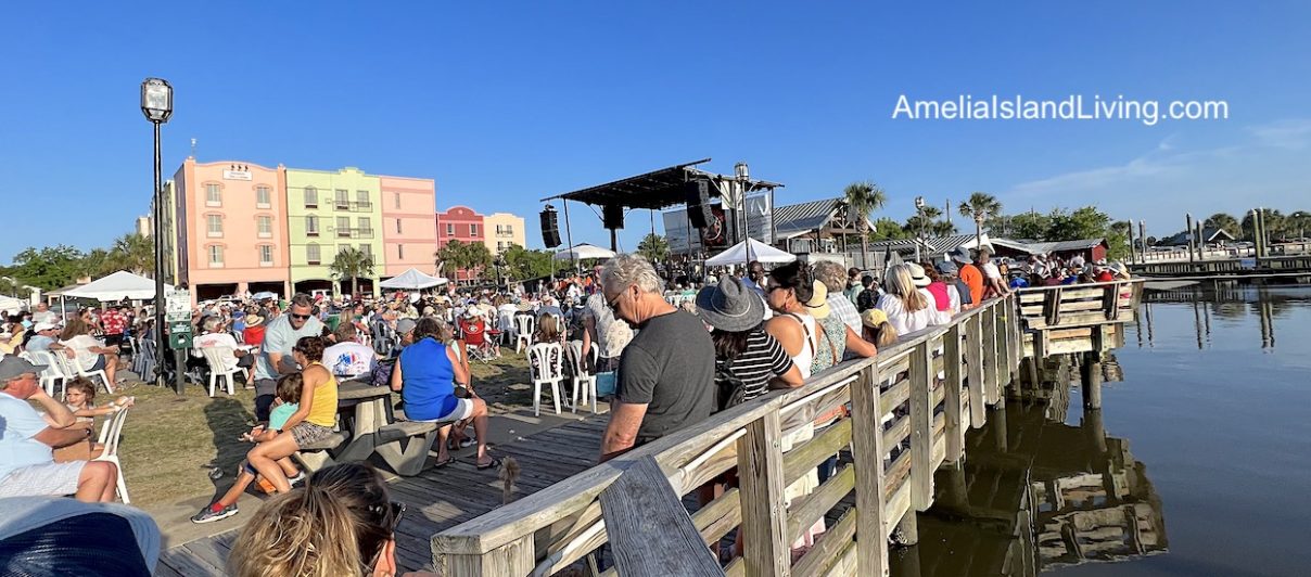 Riverfront stage photo, Isle of Eight Flags Shrimp Festival, downtown Fernandina. Image by Amelia Island Living eMagazine.