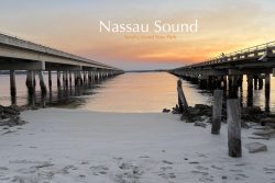 The Nassau Sound bridge & George Crady fishing pier (formerly the only bridge), pictured at sunset on Amelia Island's south end in Nassau County, Florida. (Photo by AmeliaIslandLiving.com)